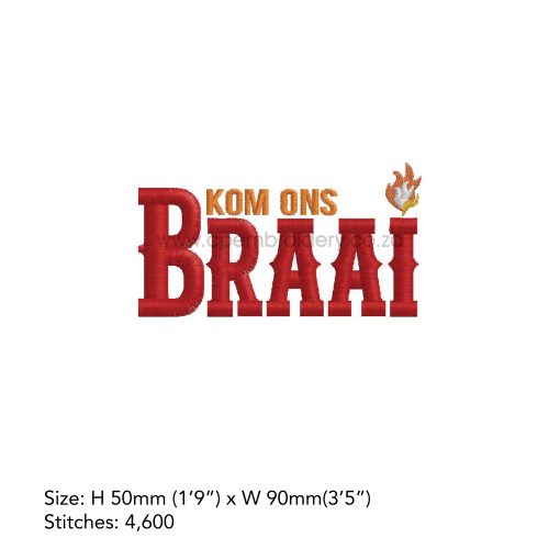 1 afrikaans red words braai south african bbq embroidery design borduuronwerp 4"