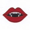 red lips pointy teeth vampire lady girl woman mouth smiling vampy applique mask embroidery design