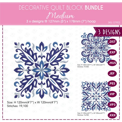 blue blocks mandala decorative embroidery designs pattern for machine pillowcase duvet scatter cushion 07902