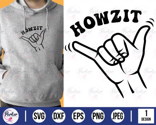 howzit afrikaans wave hand black cutting file cut file cutting machine laser cut machine Cricut Silhouette mockup