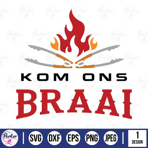 kom ons braai colored afrikaans wave hand cutting file cut file cutting machine laser cut machine cricut silhouette