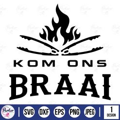 KOM ONS BRAAI TONGS BLACK SVG | PNG | CUT FILE