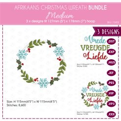 afrikaans vrede vreugde liefde kransie kersfees christmas afrikaans words 3 design bundle, 10402