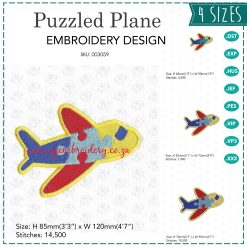colored colorful puzzle detail puzzled plane embroidery design support autism awareness set pack sizes