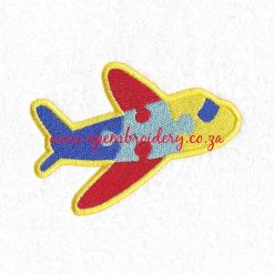 colored colorful puzzle detail puzzled plane embroidery design support autism awareness