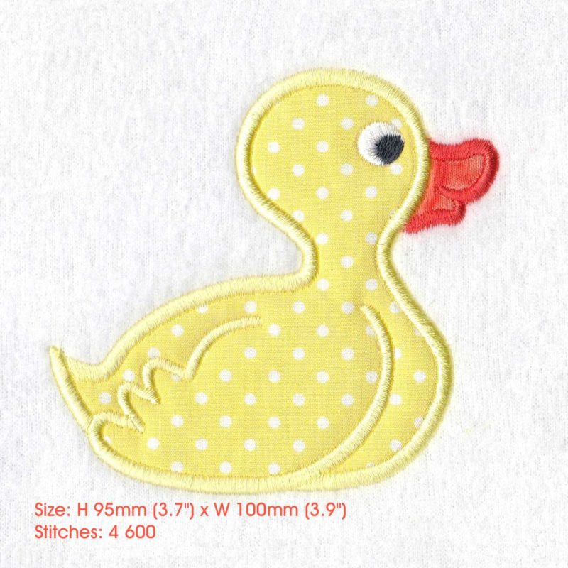 4" x 4" yellow orange rubber duck duckie ducky applique machine embroidery design instant download medium
