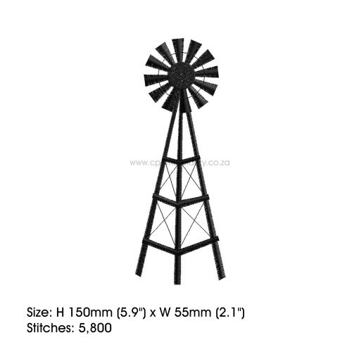 simple farm windmill windpomp black plaas water windpomp machine embroidery design large
