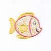 yellow orange tang smiling pet fish cute applique machine embroidery download design