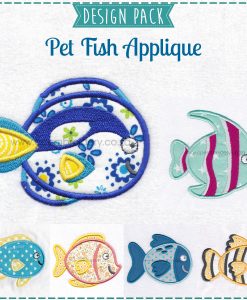 yellow orange black pet fish cute friendly simple smiling applique machine embroidery design pattern for machines 4 inch