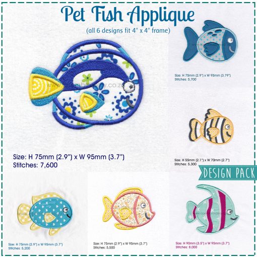 yellow orange black pet fish cute friendly simple smiling applique machine embroidery design pattern for machines 4 inch