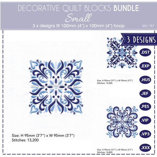 blue blocks mandala decorative embroidery designs pattern for machine pillowcase duvet scatter cushion 781071